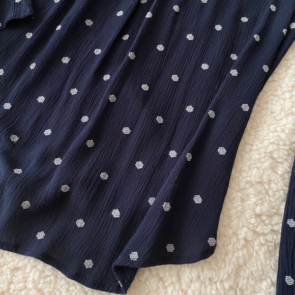 LOFT - navy bell sleeve top - Picture 2 of 7